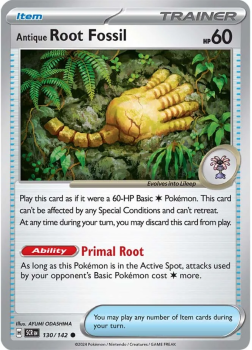 Antique Root Fossil single card from Pokemon