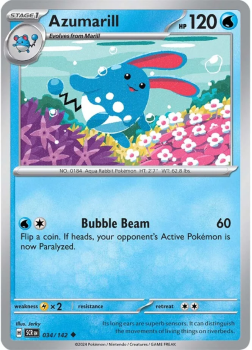 Azumarill single card from Pokemon