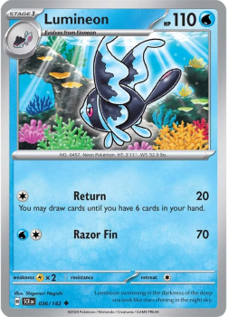 Lumineon single card from Pokemon