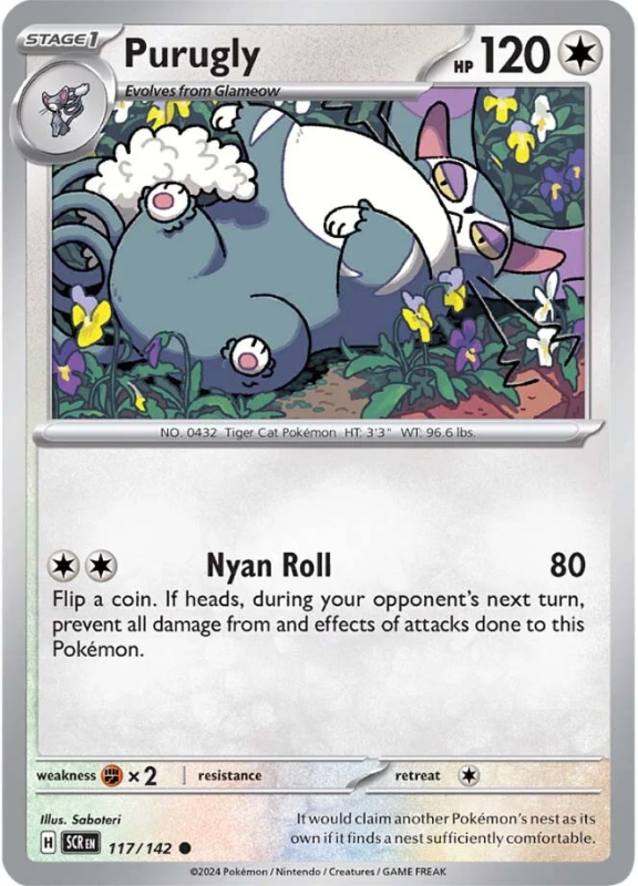 Purugly : SCARLET AND VIOLET - STELLAR CROWN 117/142 - Pokemon Single Card Purugly : SCARLET AND VIOLET - STELLAR CROWN 117/142 - Pokemon Single Card