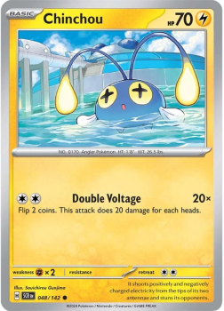 Chinchou single card from Pokemon