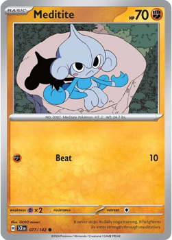 Meditite : SCARLET AND VIOLET - STELLAR CROWN 77/142 - Pokemon Single Card