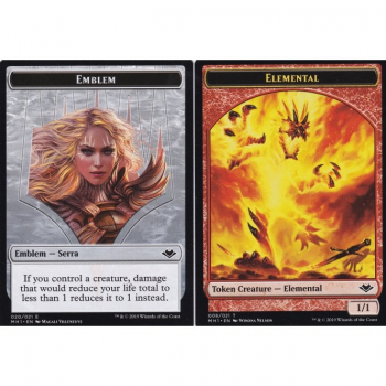 Emblem - Serra // Elemental (TOKEN) : MODERN HORIZONS TOKEN 20&08 - Magic the Gathering Single Card