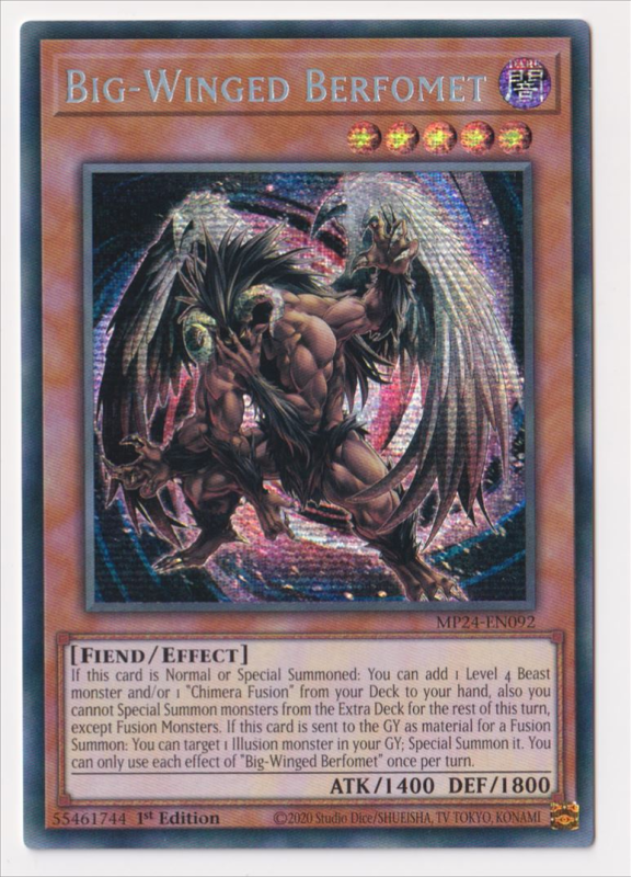 Big-Winged Berfomet (Prismatic Secret Rare) : MP24-EN092 - Yu-Gi-Oh ...