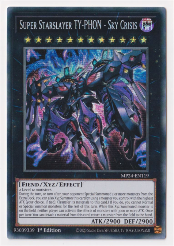 Super Starslayer TY PHON Sky Crisis Prismatic Secret Rare MP24 Super Starslayer TY PHON Sky Crisis Prismatic Secret Rare MP24