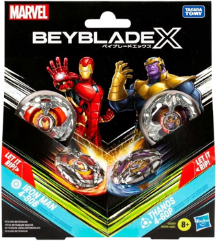Beyblade X Iron Man 4-80B and Thanos 4-60P