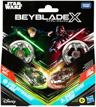 Beyblade X Luke Skywalker 4-80B and Darth Vader 4-60P