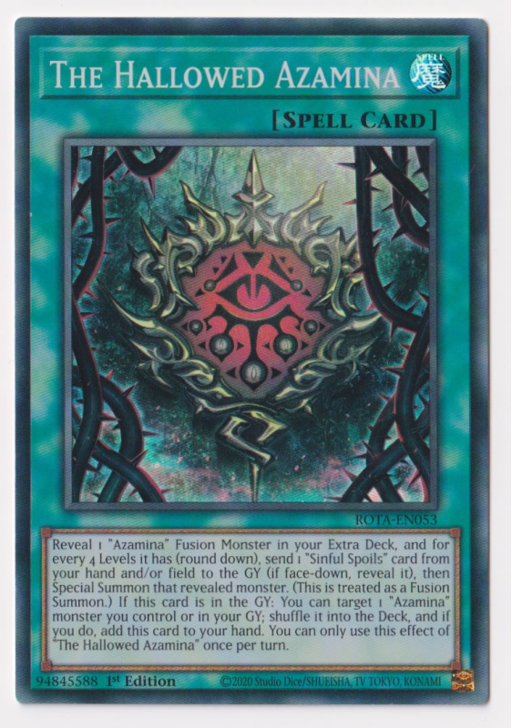 The Hallowed Azamina (Super Rare) : ROTA-EN053 - Yu-Gi-Oh! Single Card The Hallowed Azamina (Super Rare) : ROTA-EN053 - Yu-Gi-Oh! Single Card