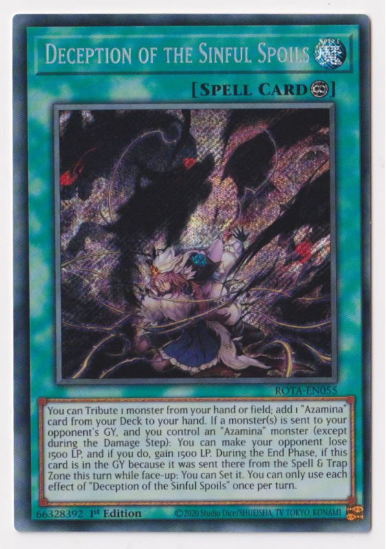 Deception of the Sinful Spoils (Secret Rare) : ROTA-EN055 - Yu-Gi-Oh! Single Card Deception of the Sinful Spoils (Secret Rare) : ROTA-EN055 - Yu-Gi-Oh! Single Card
