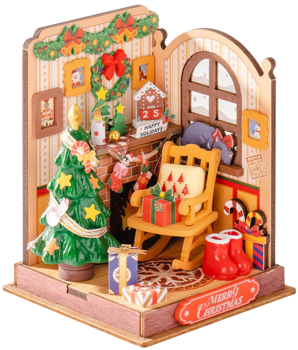 Rolife Christmas Fireplace DIY Miniature House