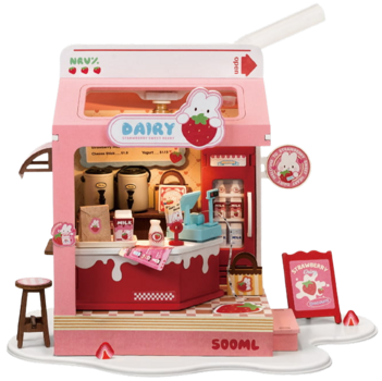 Rolife Strawberry Milk Box DIY Miniature House