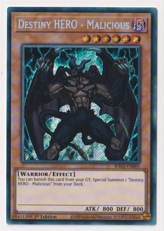 Destiny HERO - Malicious (Secret Rare) : RA03-EN001 - Yu-Gi-Oh! Single Card Destiny HERO - Malicious (Secret Rare) : RA03-EN001 - Yu-Gi-Oh! Single Card