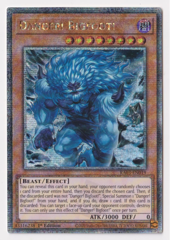 Danger! Bigfoot! (Quarter Century Secret Rare) : RA03-EN019 - Yu-Gi-Oh! Single Card Danger! Bigfoot! (Quarter Century Secret Rare) : RA03-EN019 - Yu-Gi-Oh! Single Card