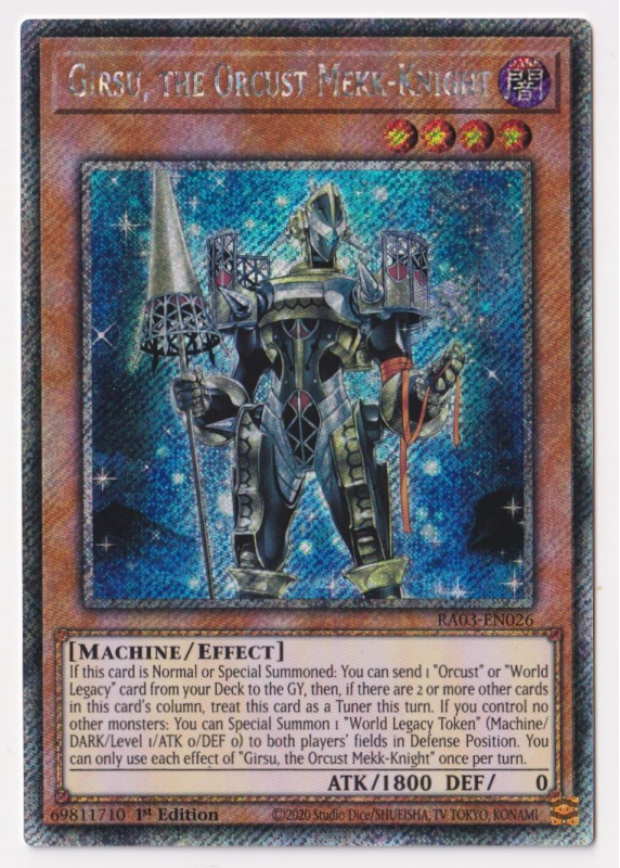 Girsu, the Orcust Mekk-Knight (Platinum Secret Rare) : RA03-EN026 - Yu-Gi-Oh! Single Card Girsu, the Orcust Mekk-Knight (Platinum Secret Rare) : RA03-EN026 - Yu-Gi-Oh! Single Card