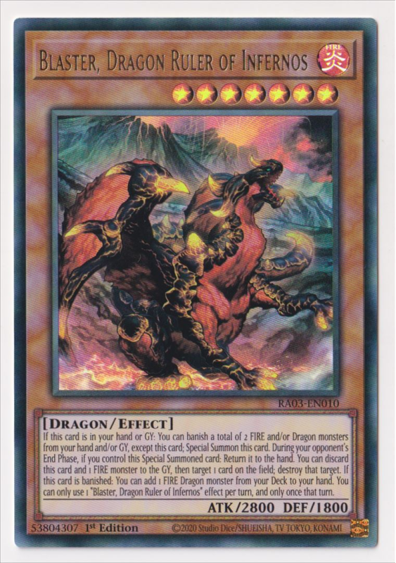 Blaster, Dragon Ruler of Infernos (Ultra Rare) : RA03-EN010 - Yu-Gi-Oh! Single Card Blaster, Dragon Ruler of Infernos (Ultra Rare) : RA03-EN010 - Yu-Gi-Oh! Single Card