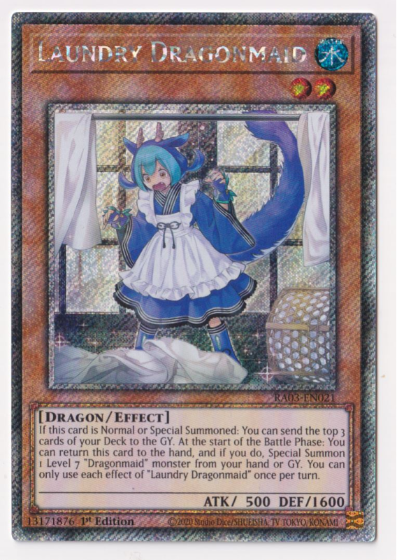 Laundry Dragonmaid (Platinum Secret Rare) : RA03-EN021 - Yu-Gi-Oh! Single Card Laundry Dragonmaid (Platinum Secret Rare) : RA03-EN021 - Yu-Gi-Oh! Single Card