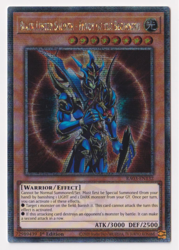 Black Luster Soldier - Envoy of the Beginning (Quarter Century Secret Rare) : RA03-EN132 - Yu-Gi-Oh! Single Card Black Luster Soldier - Envoy of the Beginning (Quarter Century Secret Rare) : RA03-EN132 - Yu-Gi-Oh! Single Card