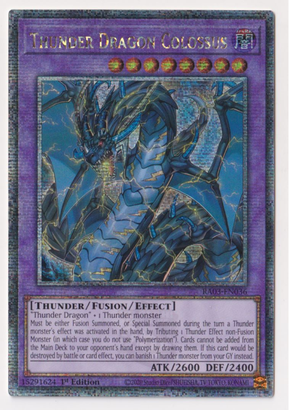Thunder Dragon Colossus (Quarter Century Secret Rare) : RA03-EN036 - Yu-Gi-Oh! Single Card Thunder Dragon Colossus (Quarter Century Secret Rare) : RA03-EN036 - Yu-Gi-Oh! Single Card