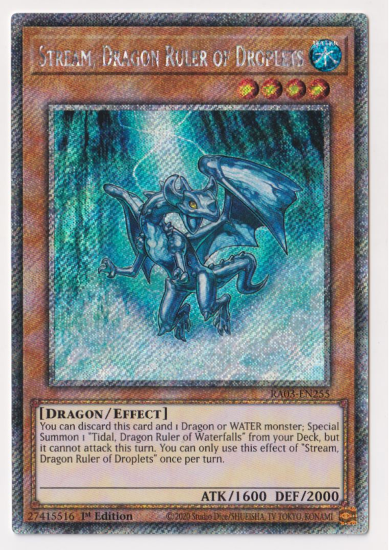 Stream, Dragon Ruler of Droplets (Platinum Secret Rare) : RA03-EN255 - Yu-Gi-Oh! Single Card Stream, Dragon Ruler of Droplets (Platinum Secret Rare) : RA03-EN255 - Yu-Gi-Oh! Single Card