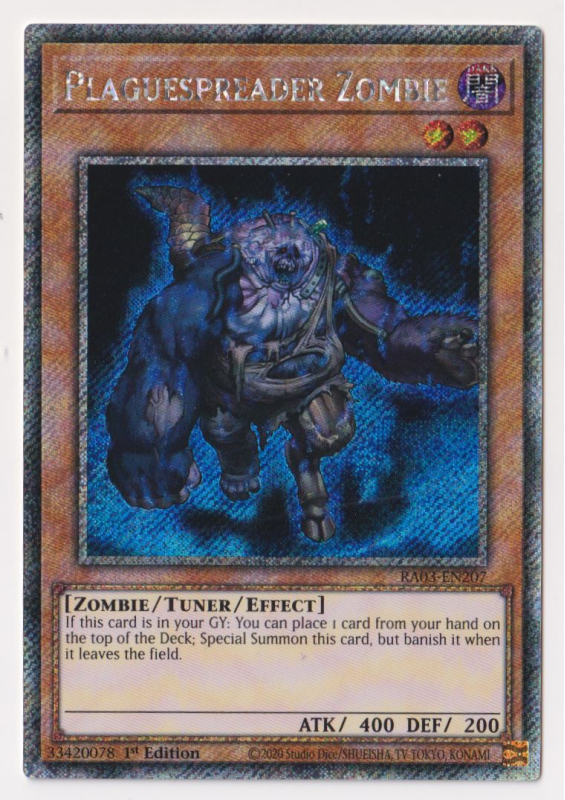 Plaguespreader Zombie (Platinum Secret Rare) : RA03-EN207 - Yu-Gi-Oh! Single Card Plaguespreader Zombie (Platinum Secret Rare) : RA03-EN207 - Yu-Gi-Oh! Single Card