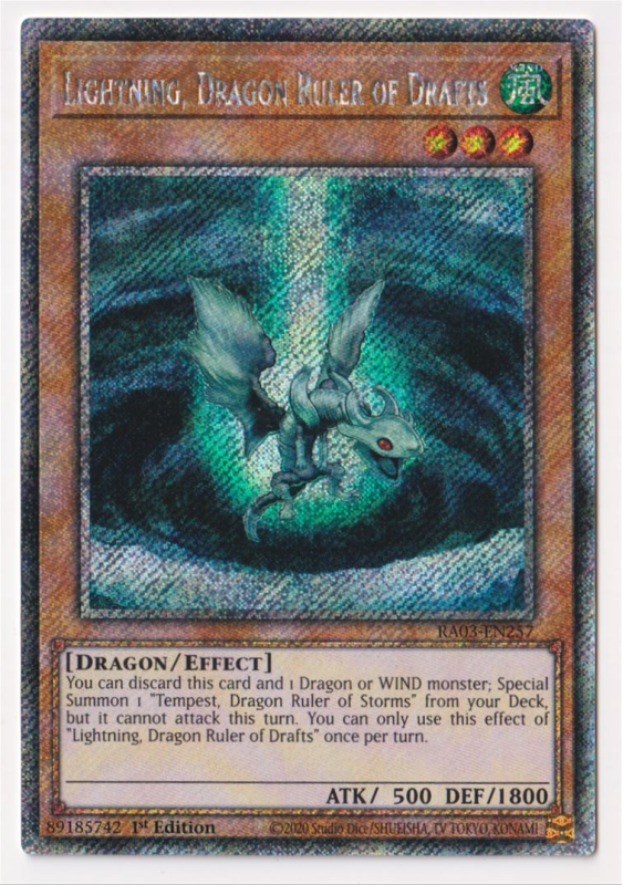 Lightning, Dragon Ruler of Drafts (Platinum Secret Rare) : RA03-EN257 - Yu-Gi-Oh! Single Card Lightning, Dragon Ruler of Drafts (Platinum Secret Rare) : RA03-EN257 - Yu-Gi-Oh! Single Card