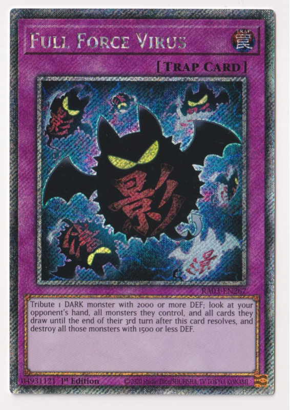 Full Force Virus (Platinum Secret Rare) : RA03-EN267 - Yu-Gi-Oh! Single Card Full Force Virus (Platinum Secret Rare) : RA03-EN267 - Yu-Gi-Oh! Single Card