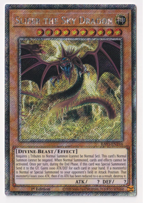 Slifer the Sky Dragon (3rd TCG) (Platinum Secret Rare) : RA03-EN244 - Yu-Gi-Oh! Single Card Slifer the Sky Dragon (3rd TCG) (Platinum Secret Rare) : RA03-EN244 - Yu-Gi-Oh! Single Card