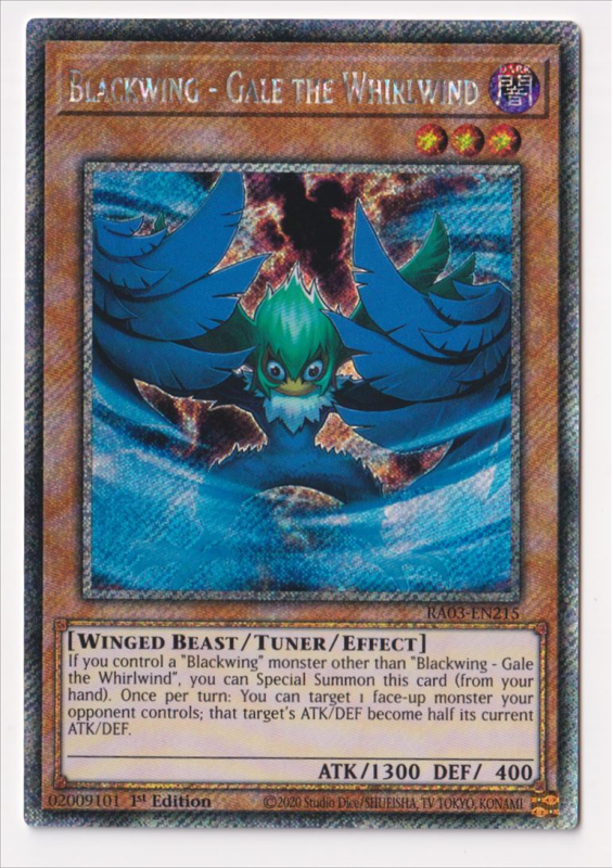 Blackwing - Gale the Whirlwind (Platinum Secret Rare) : RA03-EN215 - Yu-Gi-Oh! Single Card Blackwing - Gale the Whirlwind (Platinum Secret Rare) : RA03-EN215 - Yu-Gi-Oh! Single Card