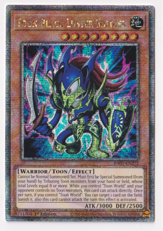 Toon Black Luster Soldier (Quarter Century Secret Rare) : RA03-EN272 - Yu-Gi-Oh! Single Card Toon Black Luster Soldier (Quarter Century Secret Rare) : RA03-EN272 - Yu-Gi-Oh! Single Card