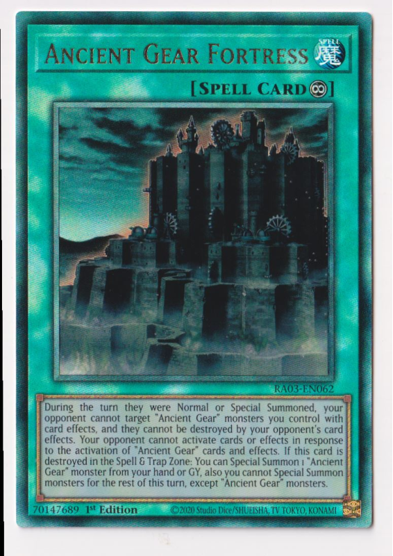 Ancient Gear Fortress (Ultimate Rare) : RA03-EN062 - Yu-Gi-Oh! Single Card Ancient Gear Fortress (Ultimate Rare) : RA03-EN062 - Yu-Gi-Oh! Single Card