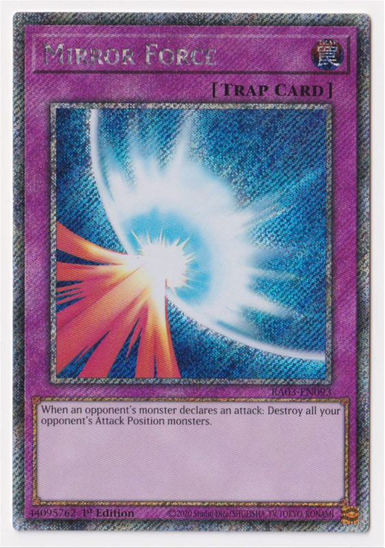 Mirror Force (Platinum Secret Rare) : RA03-EN093 - Yu-Gi-Oh! Single Card Mirror Force (Platinum Secret Rare) : RA03-EN093 - Yu-Gi-Oh! Single Card