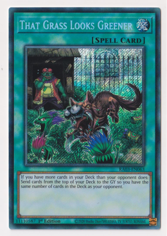 That Grass Looks Greener (Secret Rare) : RA03-EN063 - Yu-Gi-Oh! Single Card