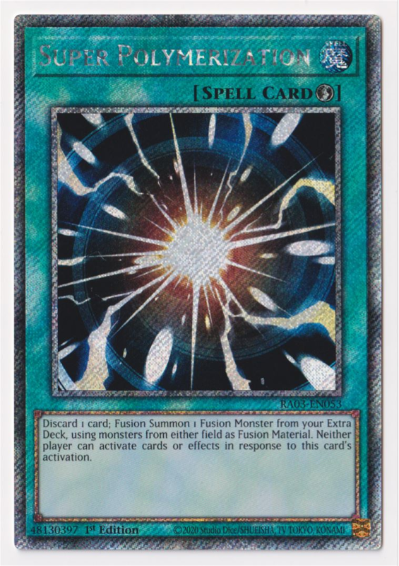 super polymerization yugioh card Yu-Gi-Oh! - Phantom Darkness from either side of the field to the Graveyard Super Polymerization (Platinum Secret Rare)