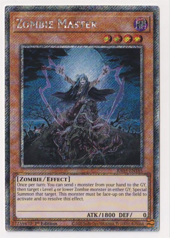 Zombie Master (Platinum Secret Rare) : RA03-EN185 - Yu-Gi-Oh! Single Card Zombie Master (Platinum Secret Rare) : RA03-EN185 - Yu-Gi-Oh! Single Card