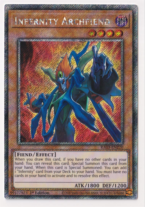 Infernity Archfiend (Platinum Secret Rare) : RA03-EN220 - Yu-Gi-Oh! Single Card Infernity Archfiend (Platinum Secret Rare) : RA03-EN220 - Yu-Gi-Oh! Single Card