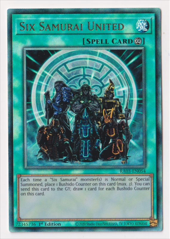 Six Samurai United (Ultimate Rare) : RA03-EN054 - Yu-Gi-Oh! Single Card Six Samurai United (Ultimate Rare) : RA03-EN054 - Yu-Gi-Oh! Single Card