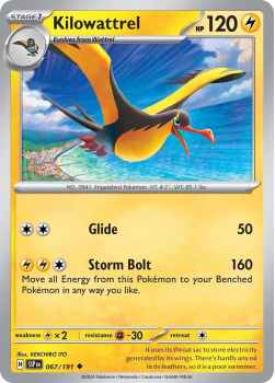 Kilowattrel single card from Pokemon