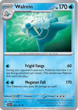 Walrein single card from Pokemon