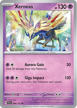 Xerneas single card from Pokemon