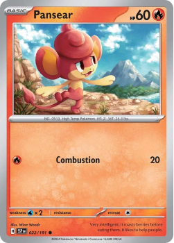 Pansear single card from Pokemon