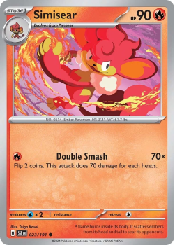 Simisear single card from Pokemon