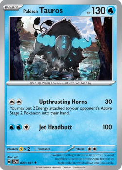 Paldean Tauros single card from Pokemon