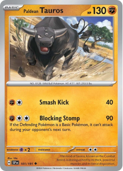 Paldean Tauros single card from Pokemon
