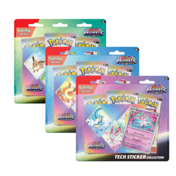 Pokemon Scarlet & Violet Prismatic Evolutions: Tech Sticker Collection Set of 3