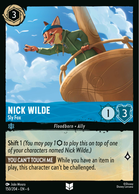 Nick Wilde - Clever Fox : 150/204 AZURITE SEA - Disney Lorcana Single Card Nick Wilde - Clever Fox : 150/204 AZURITE SEA - Disney Lorcana Single Card