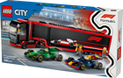 LEGO&reg; City F1 Truck with RB20 & AMR24 F1 Cars (60445) ***DAMAGED ITEM***