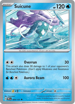 Suicune single card from Pokemon
