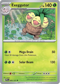 Exeggutor single card from Pokemon