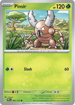Pinsir single card from Pokemon