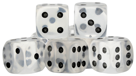 Warlord Games D6 Clear Quartz Dice (8 Ct)